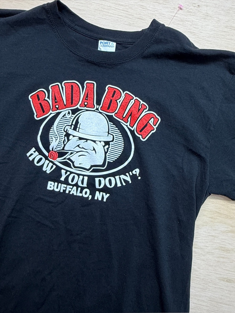 Bada Bing "How You Doin'?" Buffalo, NY Graphic T-Shirt - Black (Size L)